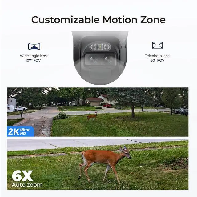 Alt view image 9 of 14 - Reolink TrackMix LTE 4G 4K Dual Lens Cellular Trail Security Camera, 4G LTE, Auto Tracking No WiFi Solar Powered Camera with 6X Hybrid Zoom, No-Glow IR, IP66 for Wildlife White