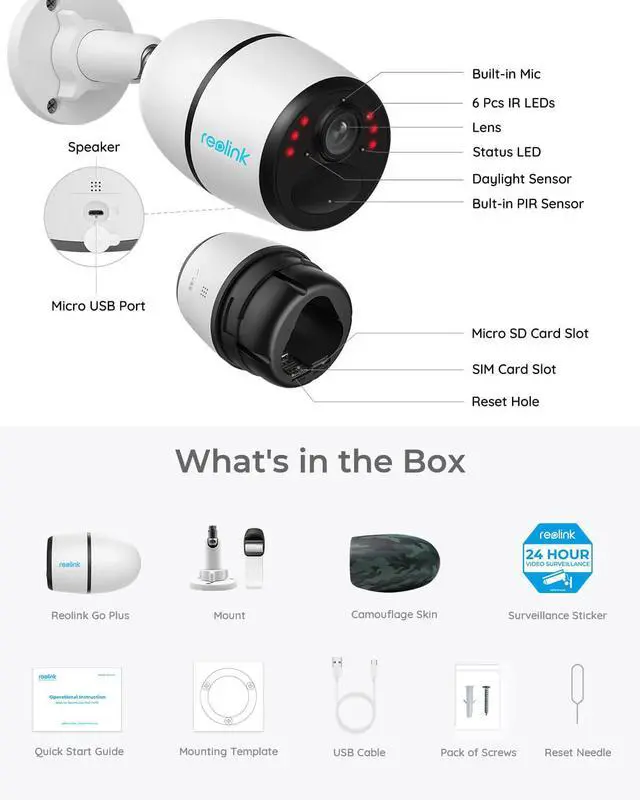 Alt view image 14 of 14 - Reolink Cellular Security Camera Wireless Outdoor, 4G LTE No WiFi Needed, 2K with Person/Vehicle Smart Detection & Playback, Rechargeable Battery Powered, Time Lapse, Two-Way Talk, Go Plus