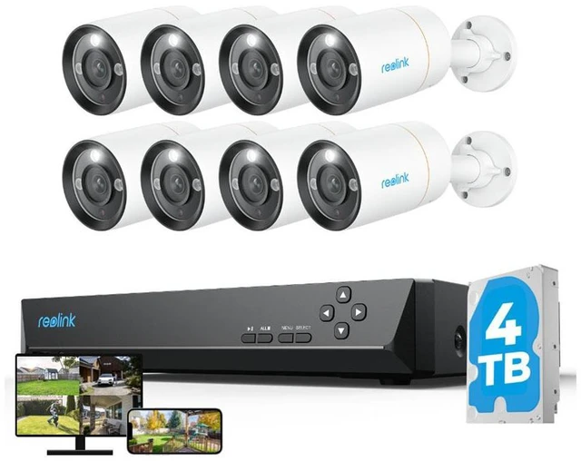 Alt view image 8 of 14 - Reolink 12MP PoE Security Camera System, 8pcs H.265 12MP Bullet Security Cameras Wired, Person Vehicle Pet Detection, Two-Way Talk, Spotlights Color Night Vision, 16CH NVR with 4TB HDD, RLK16-1200B8-A