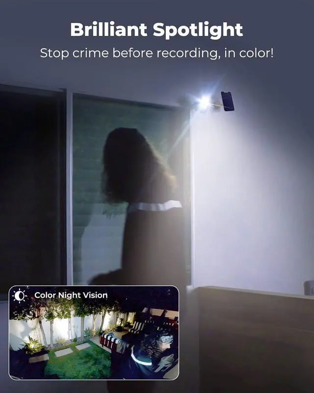 Alt view image 12 of 14 - REOLINK Spotlight Security Camera Wireless Outdoor with 2K Color Night Vision, Human/Vehicle Smart Detection, 2.4/5Ghz Dual-Band WiFi, Wire-Free Battery/Solar Powered Argus 3 Pro with Solar Panel