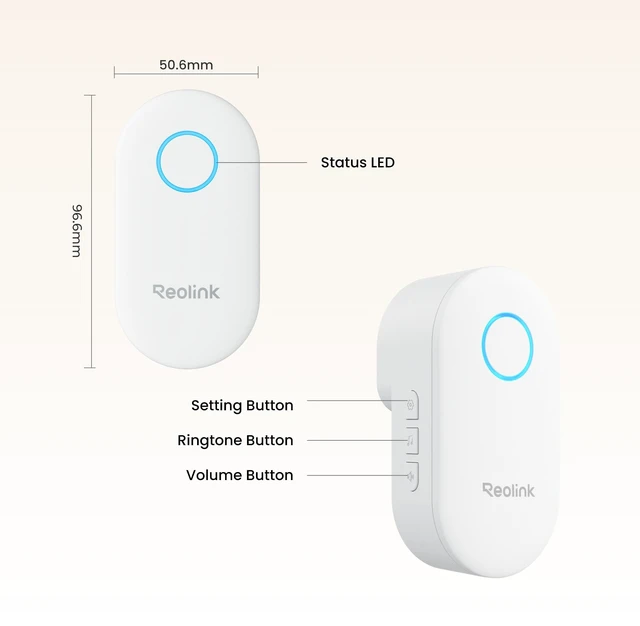 Alt view image 6 of 6 - REOLINK Chime Plus Wireless Doorbell Chime, Indoor Plug-In Chime with 10 Ringtones, 5 Volume Levels & App Control, Compatible with Reolink Video Doorbell V2/V3, Battery & 2nd Gen