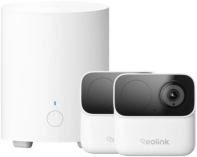 Main image of Reolink Home Hub Mini + 2× Argus MagiCam 2MP Wireless Security Cameras Battery Powered, Dual-Band Wi-Fi, Magnetic Mount, IP67