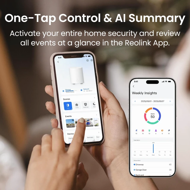 Alt view image 2 of 7 - Reolink Home Hub Mini + 2× Argus MagiCam 2MP Wireless Security Cameras Battery Powered, Dual-Band Wi-Fi, Magnetic Mount, IP67