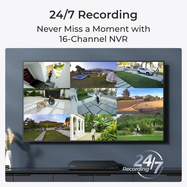 Alt view image 2 of 7 - Reolink RLN16-410 16-Channel PoE/Wi-Fi NVR with 4TB HDD, 24/7 Local Recording, Up to 16MP