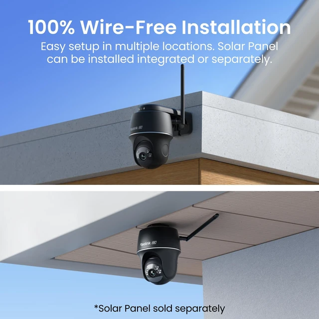 Alt view image 7 of 13 - Reolink Argus PT Ultra 4K Battery Security Cameras Wireless Outdoor, 360° Pan Tilt Solar, 8MP Color Night Vision, 2.4/5 GHz Wi-Fi, No Monthly Fee, Home Hub Compatible (NOT INCLUDE SOLAR PANEL)