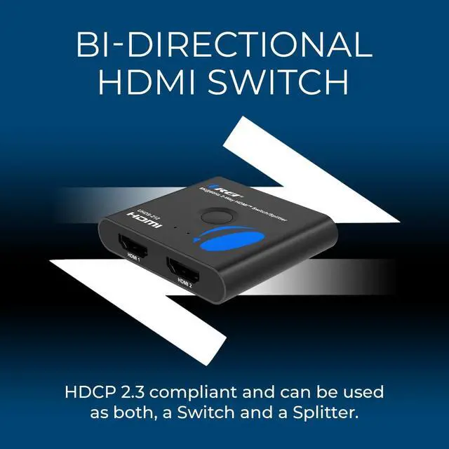 Alt view image 6 of 7 - 8K Bi-Directional HDMI Switch 2x1/1x2 8K@60Hz, 4K@60Hz, 40Gbps, HDCP 2.3, HDR10+, Dolby Vision (UHDS-212)
