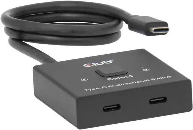 Main image of Club 3D USB C Switch 8K 60Hz Bi-Directional - 2 Computers to 1 Monitor or 1 PC to 2 Displays - USB-C Video Switch with 100W Power Delivery Passthrough for MacBook Pro, Laptop, Thunderbolt