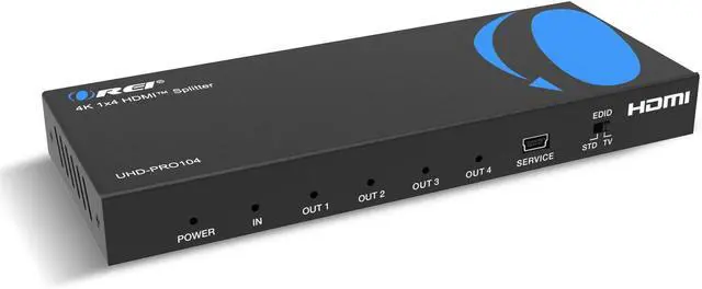 Alt view image 4 of 7 - 1x4 HDMI Splitter 4K 60Hz with Audio Extractor HDMI 2.0b Splitter 1 in 4 Out with 4K to 1080p Downscaling, HDR10+, Dolby Vision, HDCP 2.3, Optical & 3.5mm Audio Out