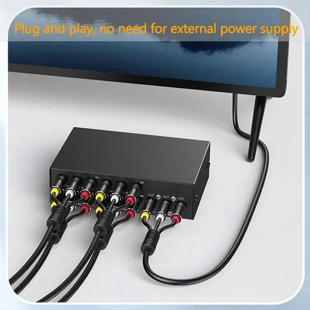 Alt view image 4 of 7 - 4-Port AV Switch RCA Audio Video Switcher Selector 4 in 1 Out for DVD TV Box STB Game Consoles