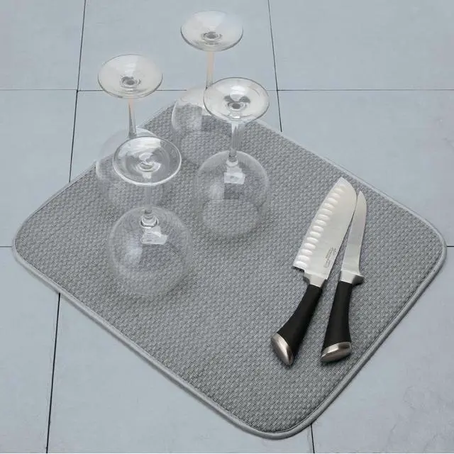 Alt view image 3 of 4 - 18 by 16-Inch Microfiber Dish Drying Mat, Grey (359G), Pack of 1