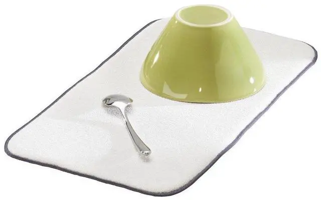 Alt view image 3 of 6 - iDry Absorbent Kitchen Countertop Dish Drying Mat - 18" x 9", Mini, Pewter/Ivory