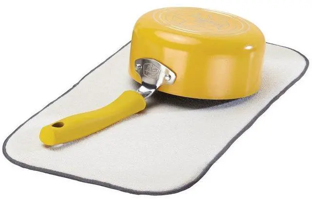 Alt view image 5 of 6 - iDry Absorbent Kitchen Countertop Dish Drying Mat - 18" x 9", Mini, Pewter/Ivory