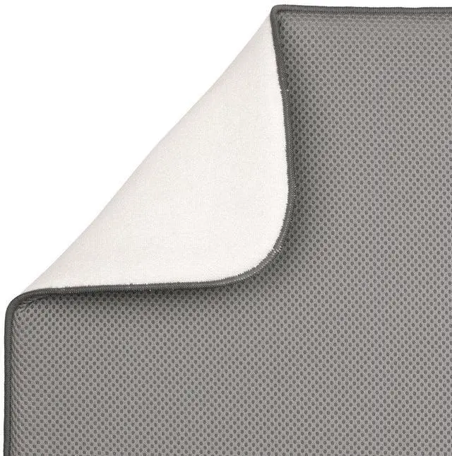 Alt view image 6 of 6 - iDry Absorbent Kitchen Countertop Dish Drying Mat - 18" x 9", Mini, Pewter/Ivory