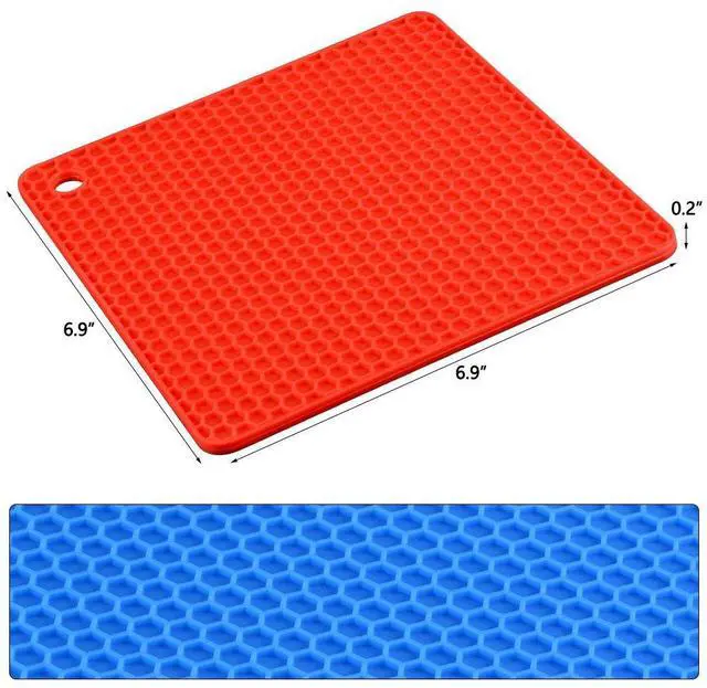 Alt view image 2 of 7 - Silicone Trivet Mats - Hot Pads Spoon Rest, Multipurpose Trivets for Hot Dishes Heat Resistant Food Grade Silicone Set of 4