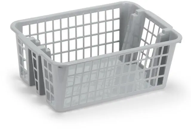 Alt view image 4 of 4 - Plastic Storage Basket, 13L Bathroom Storage Organizer Bin for Laundry Closet, Pantry or Office with Built In Handles,Gray (2 Pack)