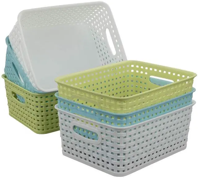 Main image of Plastic Storage Baskets/Bins Organizer for Bathroom, 6-Pack