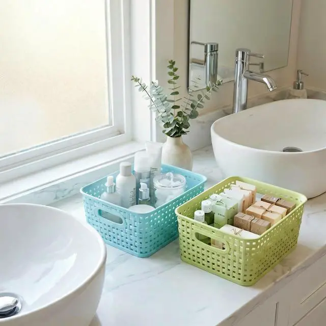 Alt view image 6 of 7 - Plastic Storage Baskets/Bins Organizer for Bathroom, 6-Pack