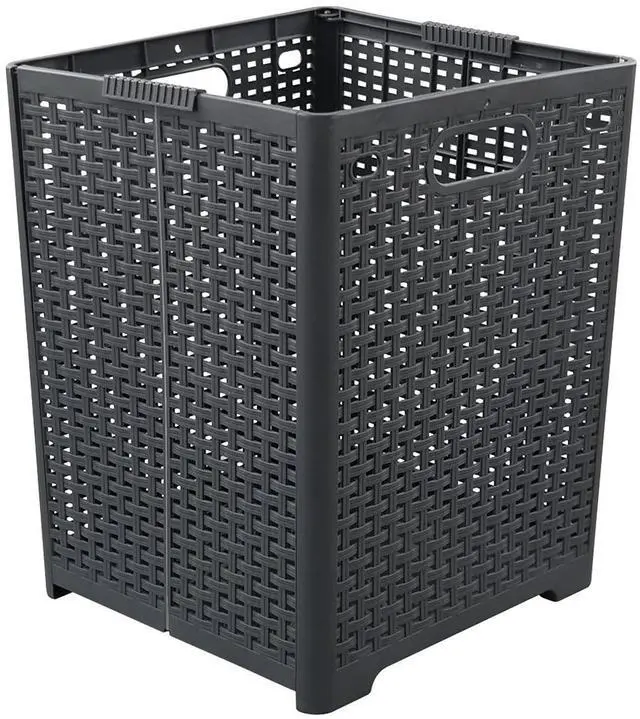 Main image of 1-Pack 42 L Plastic Collapsible Laundry Basket, Gray