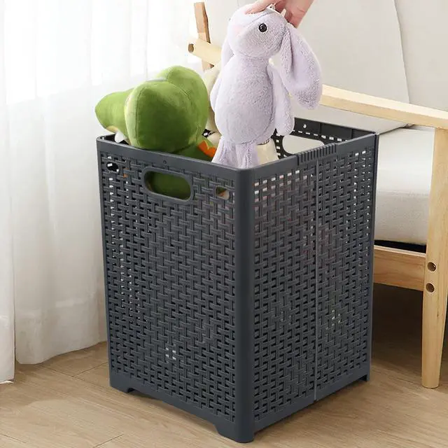 Alt view image 5 of 7 - 1-Pack 42 L Plastic Collapsible Laundry Basket, Gray