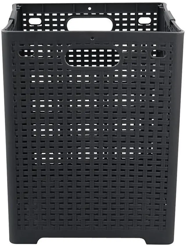Alt view image 7 of 7 - 1-Pack 42 L Plastic Collapsible Laundry Basket, Gray