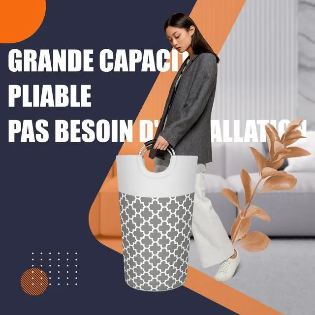 Alt view image 3 of 7 - 90L Light Laundry Basket (13 Colors), Waterproof Laundry Hamper, Laundry Bag with Padded Handles, Clothes Hamper, Collapsible Laundry Basket Easy Storage