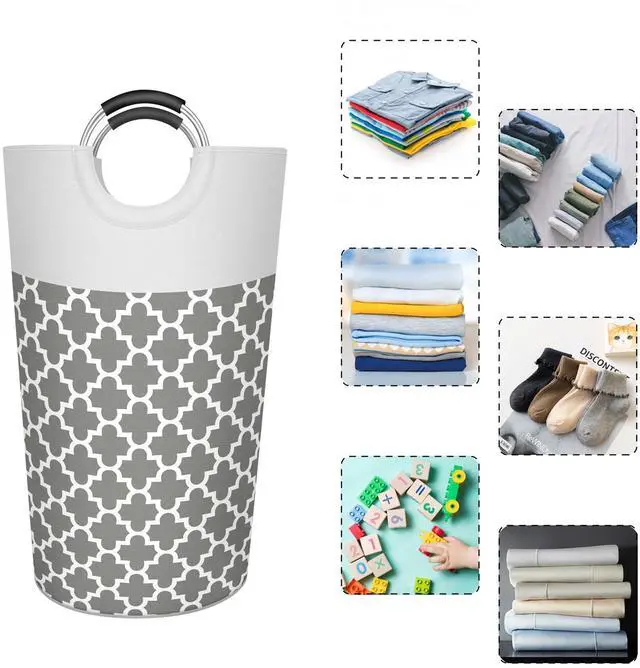 Alt view image 4 of 7 - 90L Light Laundry Basket (13 Colors), Waterproof Laundry Hamper, Laundry Bag with Padded Handles, Clothes Hamper, Collapsible Laundry Basket Easy Storage