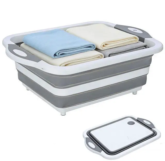 Main image of 20L (5.3 gallon) Collapsible Laundry Baskets, Plastic Laundry Hamper with Handles, Foldable Laundry Bin, Small Pop Up Storage Container for Laundry Room Organization, Ideal for Traveling Use