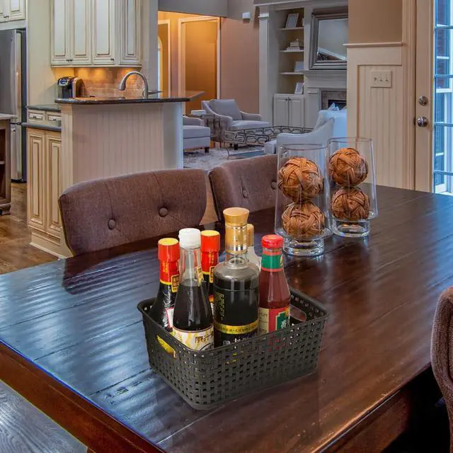 Alt view image 7 of 7 - Black Plastic Woven Storage Baskets, 6-Pack Weave Basket Organizer for Kitchen Office Bathroom