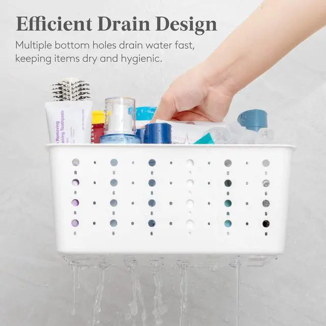 Alt view image 5 of 7 - Shower Caddy Portable, Caddy Organizer with Handle and Adjustable Dividers, Plastic Shower Basket for Dorm Room Essentials, College, Bathroom, White, 1 Pack
