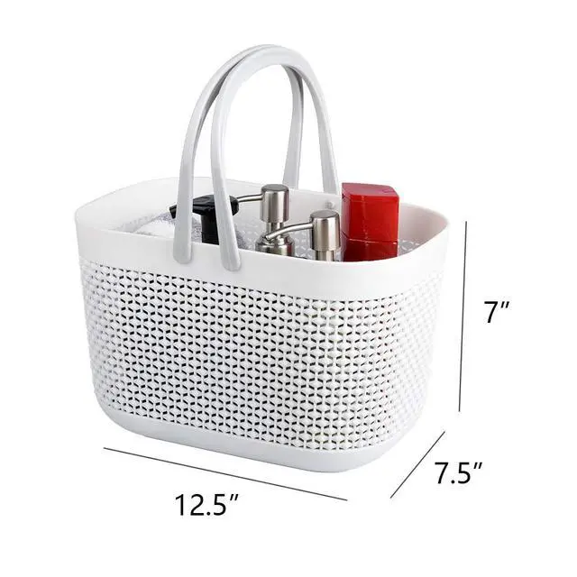 Alt view image 5 of 7 - Plastic Organizer Storage Baskets with Handles, Shower Caddy Bins Organizer for Bathroom and kitchenWhite