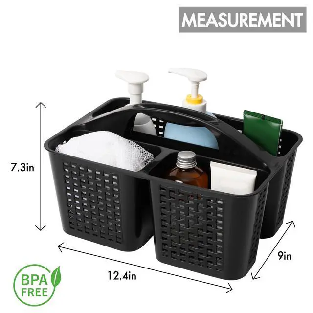 Alt view image 2 of 7 - Portable Shower Caddy, Caddy Organizer with Handle, Plastic Shower Basket Hold Soap, Shampoo, Hair Supplies and Beauty Products, Cleaning Supplies Organizer for Home, Dorm, Shelf and Cabinet