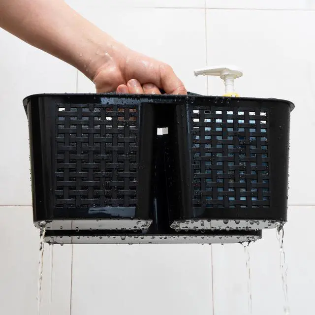 Alt view image 4 of 7 - Portable Shower Caddy, Caddy Organizer with Handle, Plastic Shower Basket Hold Soap, Shampoo, Hair Supplies and Beauty Products, Cleaning Supplies Organizer for Home, Dorm, Shelf and Cabinet