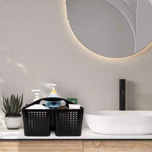 Alt view image 7 of 7 - Portable Shower Caddy, Caddy Organizer with Handle, Plastic Shower Basket Hold Soap, Shampoo, Hair Supplies and Beauty Products, Cleaning Supplies Organizer for Home, Dorm, Shelf and Cabinet