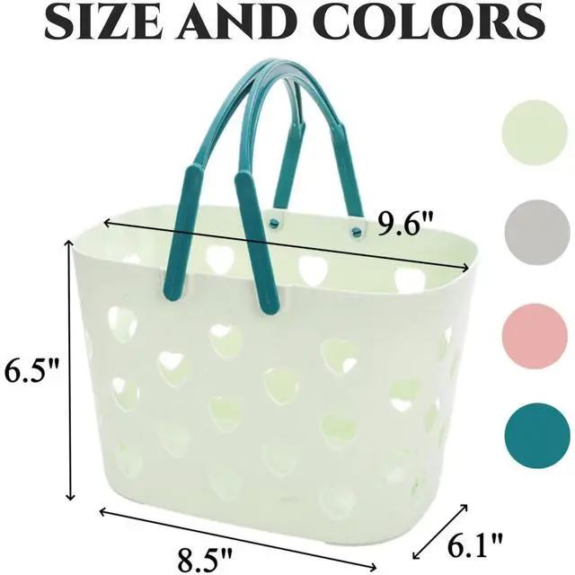 Alt view image 2 of 7 - 4 Pack Portable Shower Caddy Basket, Plastic Storage Basket with Handle, Caddy Organizer Bin for Bathroom, College Dorm, Pantry, Kitchen