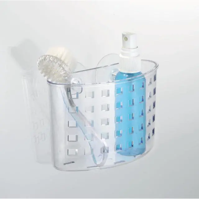 Alt view image 3 of 7 - Suction Cup Shower Caddy Basket, Clear