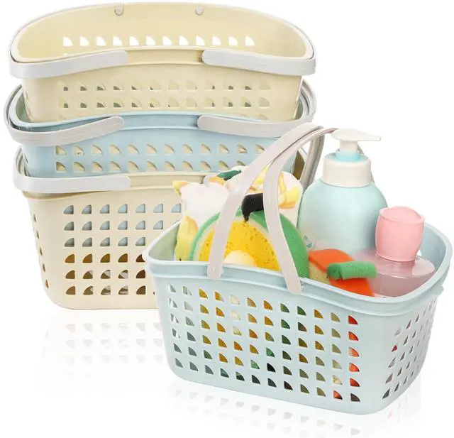 Main image of 4 Pack Shower Caddy Basket, Portable Storage Basket with Dual Handle, Stackable Plastic Caddy Organizer Bin for Campers, Bathroom, Dorm