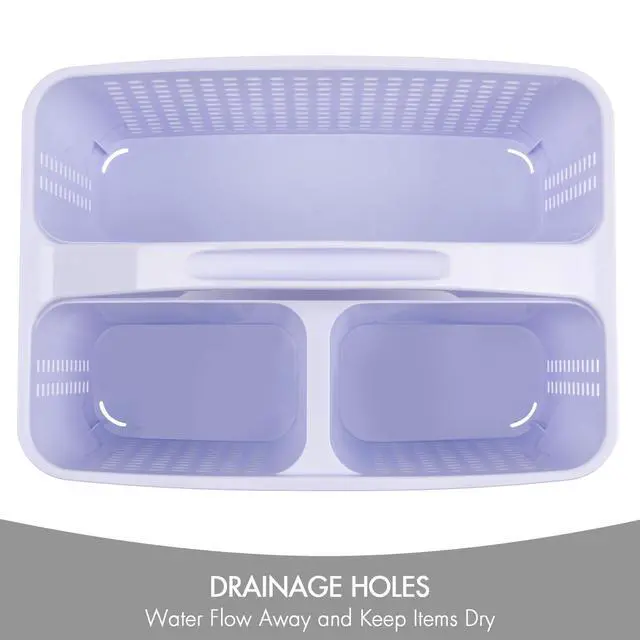 Alt view image 3 of 7 - Portable Shower Caddy, Caddy Organizer with Handle, Plastic Shower Basket Hold Soap, Shampoo, Hair Supplies and Beauty Products, Cleaning Supplies Organizer for Home, Dorm, Shelf and Cabinet