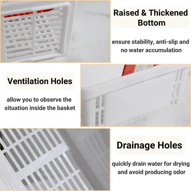 Alt view image 3 of 7 - 4 Pack Portable Shower Caddy Basket, Small Plastic Shopping Baskets with Handle for Retail Store, Stackable Storage Basket Organizer Bin for Bathroom, Pantry, Kitchen