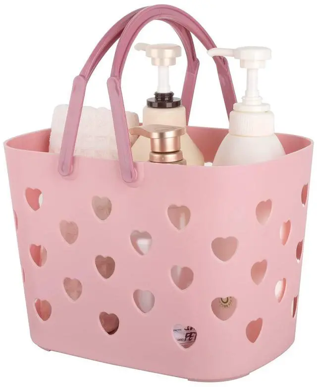 Main image of Portable Shower Caddy with handle Plastic Shower Basket Organizer, Pink