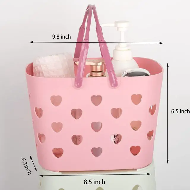 Alt view image 2 of 6 - Portable Shower Caddy with handle Plastic Shower Basket Organizer, Pink