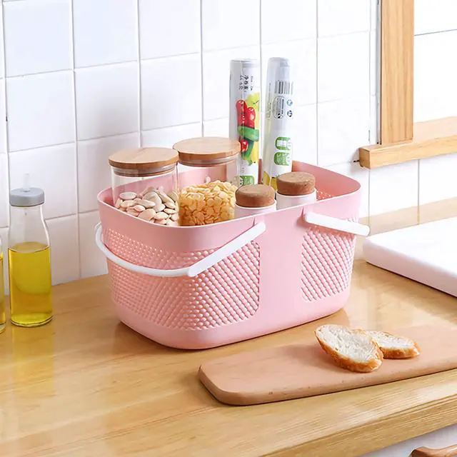 Alt view image 4 of 7 - Shower Caddy Basket, Portable Large Capacity Thickened Plastic Organizer Storage Tote with Handles Drainage Toiletry Bag Bin for Bathroom, College Dorm Room Essentials, Kitchen, Camp, Gym, Pink