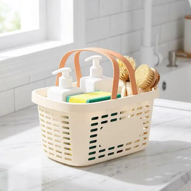 Alt view image 3 of 7 - Plastic Shower Caddy, Cream, 1 Pack