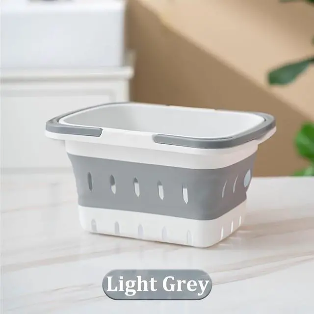 Alt view image 3 of 7 - Portable Shower Caddy Basket, Foldable Caddy Basket with Handles, Collapsible Storage Organizer for Bathroom, Kitchen, College Dorm,Gym (Grey)