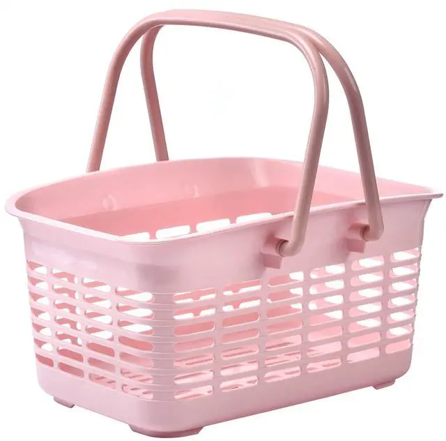 Main image of Plastic Shower Caddy Basket with Handle, Portable Organizer Storage Basket for College Dorm, Bathroom, Kitchen - Pink