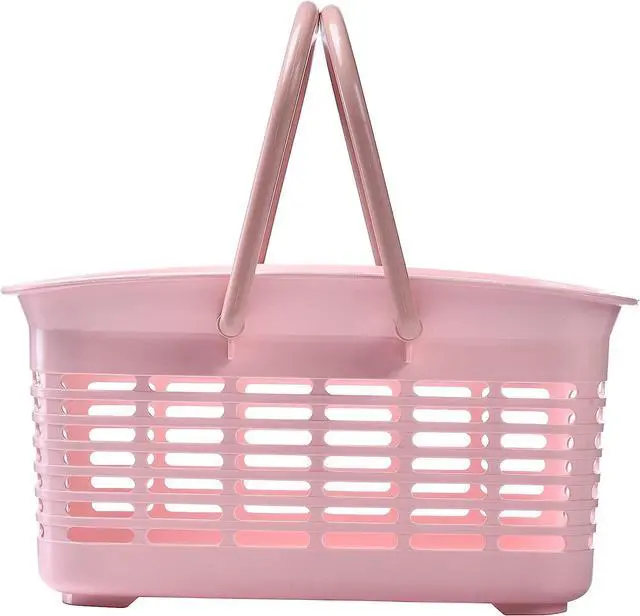 Alt view image 7 of 7 - Plastic Shower Caddy Basket with Handle, Portable Organizer Storage Basket for College Dorm, Bathroom, Kitchen - Pink