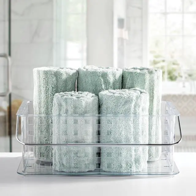 Alt view image 3 of 7 - Large Stackable Shower Caddy Basket, Clear