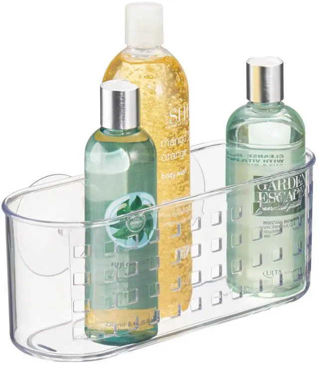 Main image of Hanging Suction Shower Caddy Basket, Clear