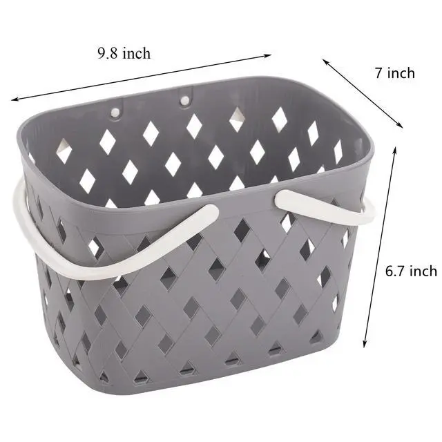 Alt view image 2 of 6 - 3 Pack Portable Shower Caddy with Handles, Plastic Tote Storage Basket Toiletry Organizer Bin for Holding Soap, Shampoo, Cosmetics, Bathroom, College Dorm, Kitchen, Camp, Gym, 3 Colors