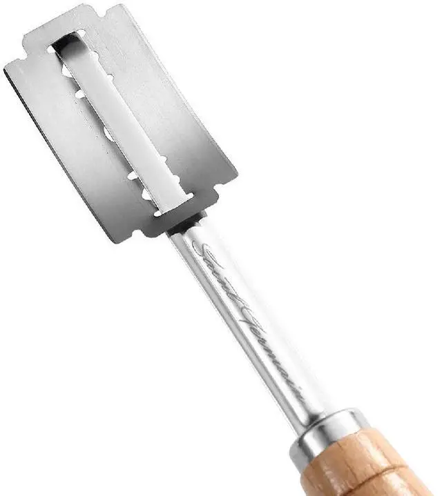 Alt view image 4 of 7 - " Premium Hand Crafted Bread Lame for Dough Scoring Knife, Lame Bread Tool for Sourdough Bread Slashing with 10 Blades Included with Replacement with Authentic Leather Protector Cover"