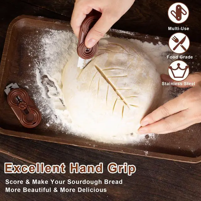 Alt view image 3 of 6 - Bread Lame Dough Scoring Knife, Bread Scoring Tool,Upgraded Retractable & Magnetic Design, Anti-Slip Handle Professional Sourdough Tool for Homemade Sourdough Bread with 5 Blades